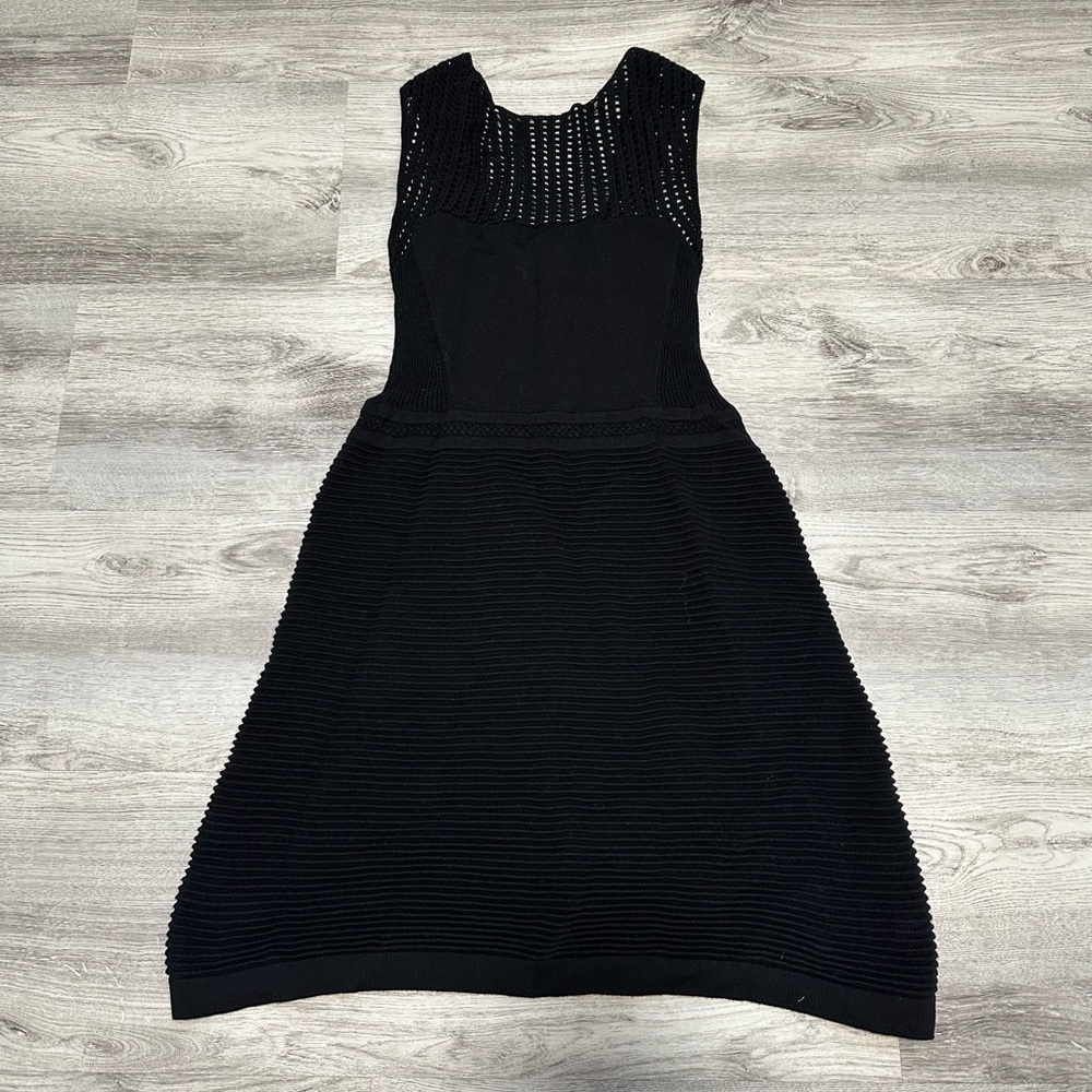 Nanette Lepore Black Textured Fit & Flare Dress – Size M